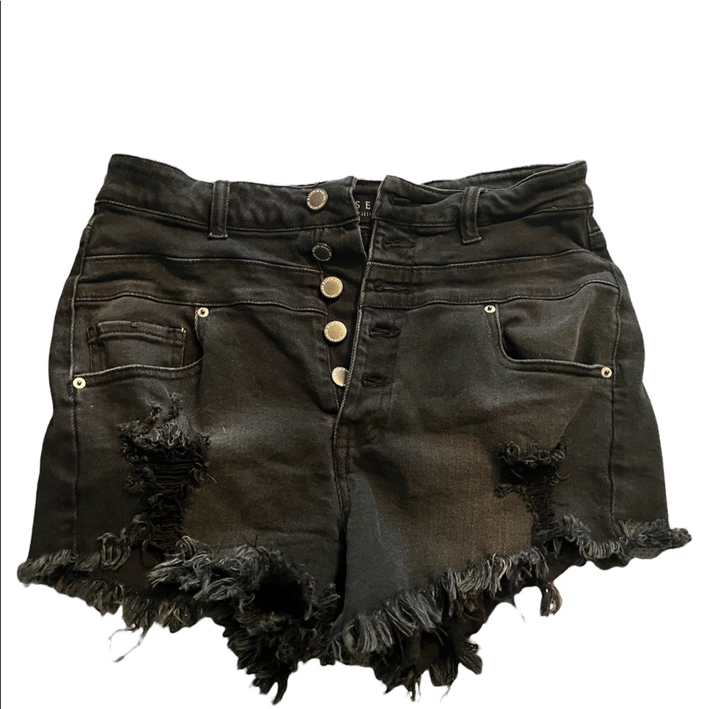 RISEN black high waisted cutoff jeans